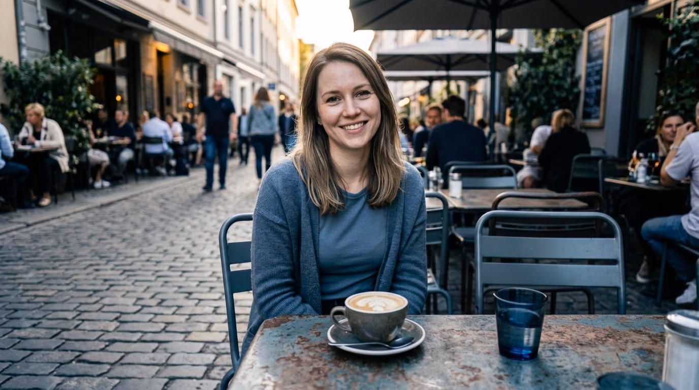 Cafe Portrait Color Correction - Nano Banana Pro