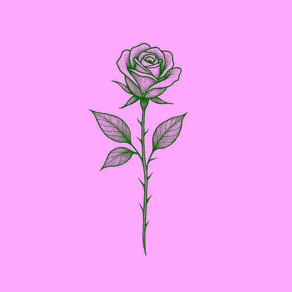 Rose en lignes fines