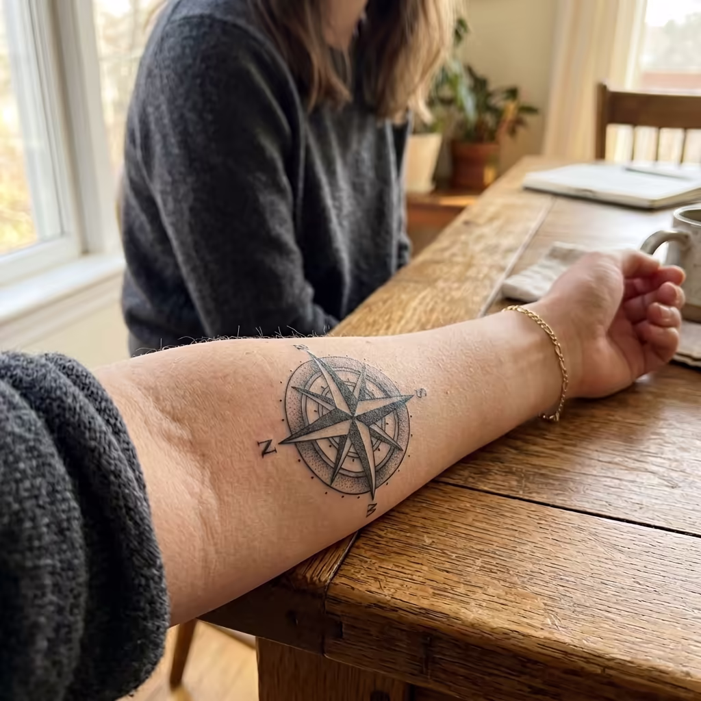 Forearm - Compass Rose Tattoo
